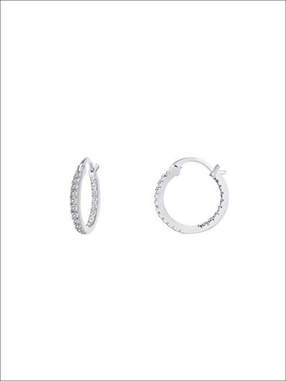 14K Gold Plated 925 Sterling Silver Post Cubic Zirconia Hoop Earrings